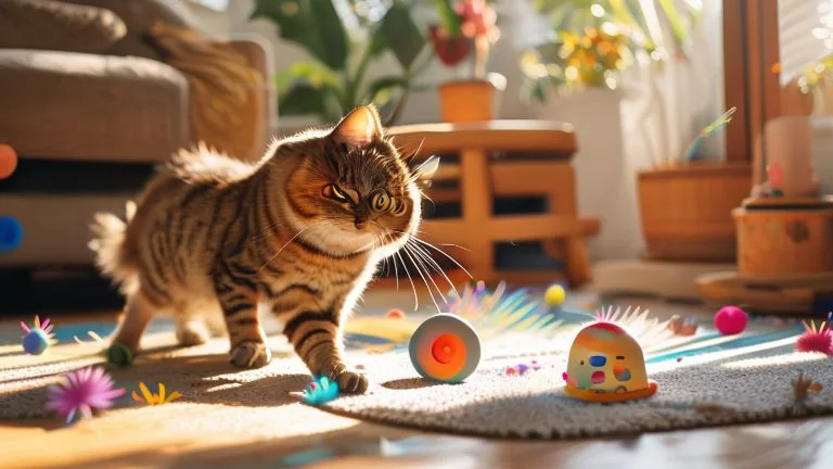 Como brinquedos interativos ajudam gatos hiperativos a gastar energia