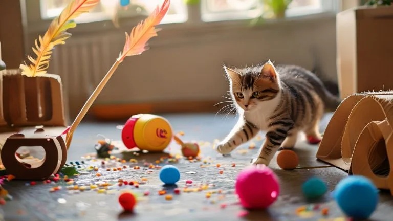 Como estimular o instinto de caça do seu gato com brinquedos divertidos