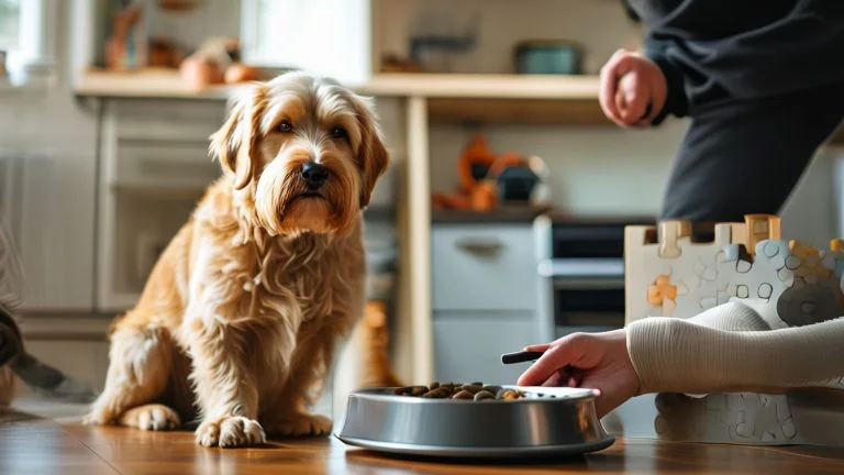 Como Ensinar Seu Cachorro a Esperar Pela Comida com Paciência