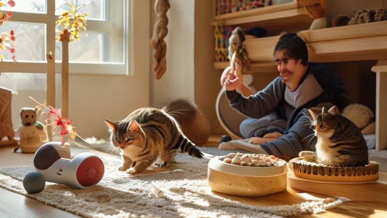 Como divertir seu gato em casa com brinquedos interativos